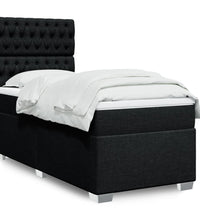 Boxspringbett mit Matratze Schwarz 80x200 cm Stoff