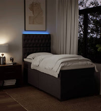 Boxspringbett mit Matratze Dunkelbraun 80x200 cm Stoff