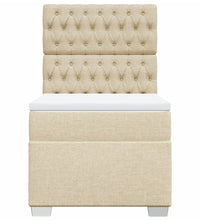 Boxspringbett mit Matratze Creme 80x200 cm Stoff