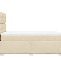 Boxspringbett mit Matratze Creme 80x200 cm Stoff