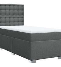 Boxspringbett mit Matratze Dunkelgrau 80x200 cm Stoff