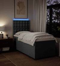 Boxspringbett mit Matratze Dunkelgrau 80x200 cm Stoff
