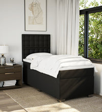 Boxspringbett mit Matratze Schwarz 80x200 cm Stoff