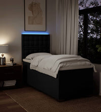 Boxspringbett mit Matratze Schwarz 80x200 cm Stoff