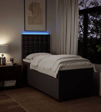 Boxspringbett mit Matratze Dunkelbraun 80x200 cm Stoff