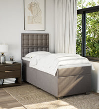 Boxspringbett mit Matratze Taupe 80x200 cm Stoff