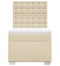 Boxspringbett mit Matratze Creme 80x200 cm Stoff