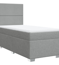 Boxspringbett mit Matratze Hellgrau 90x190 cm Stoff