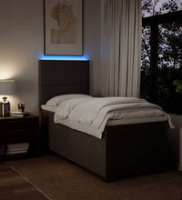 Boxspringbett mit Matratze Hellgrau 90x190 cm Stoff