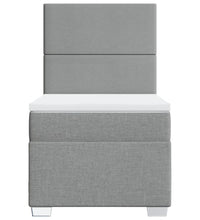 Boxspringbett mit Matratze Hellgrau 90x190 cm Stoff