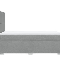 Boxspringbett mit Matratze Hellgrau 90x190 cm Stoff