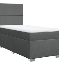 Boxspringbett mit Matratze Dunkelgrau 90x190 cm Stoff