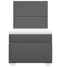 Boxspringbett mit Matratze Dunkelgrau 90x190 cm Stoff