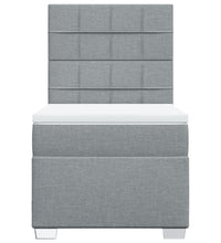 Boxspringbett mit Matratze Hellgrau 90x190 cm Stoff