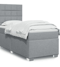 Boxspringbett mit Matratze Hellgrau 90x190 cm Stoff