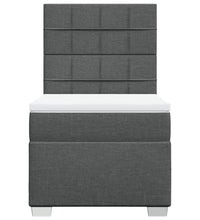 Boxspringbett mit Matratze Dunkelgrau 90x190 cm Stoff