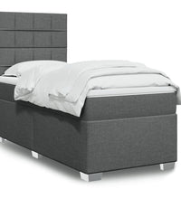 Boxspringbett mit Matratze Dunkelgrau 90x190 cm Stoff