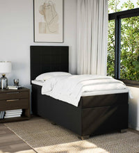 Boxspringbett mit Matratze Schwarz 90x190 cm Stoff