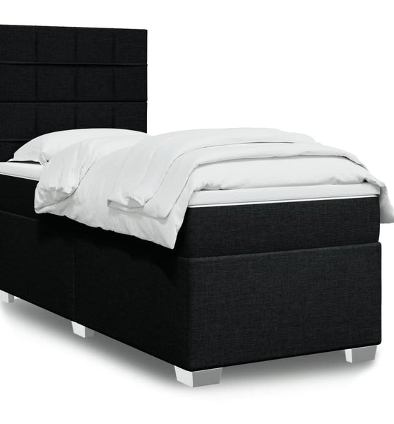 Boxspringbett mit Matratze Schwarz 90x190 cm Stoff