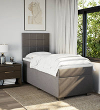Boxspringbett mit Matratze Taupe 90x190 cm Stoff