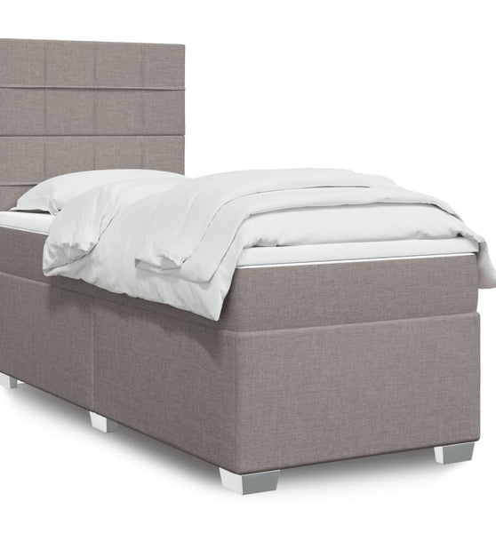 Boxspringbett mit Matratze Taupe 90x190 cm Stoff