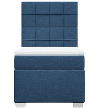 Boxspringbett mit Matratze Blau 90x190 cm Stoff