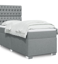 Boxspringbett mit Matratze Hellgrau 90x190 cm Stoff