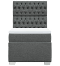 Boxspringbett mit Matratze Dunkelgrau 90x190 cm Stoff
