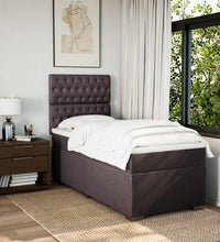 Boxspringbett mit Matratze Dunkelbraun 90x190 cm Stoff