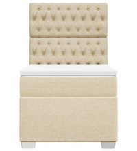 Boxspringbett mit Matratze Creme 90x190 cm Stoff