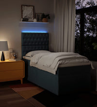 Boxspringbett mit Matratze Blau 90x190 cm Stoff