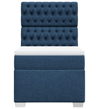 Boxspringbett mit Matratze Blau 90x190 cm Stoff
