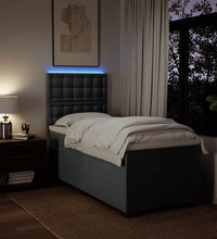Boxspringbett mit Matratze Dunkelgrau 90x190 cm Stoff