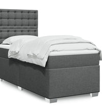 Boxspringbett mit Matratze Dunkelgrau 90x190 cm Stoff