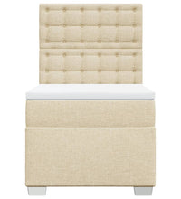 Boxspringbett mit Matratze Creme 90x190 cm Stoff