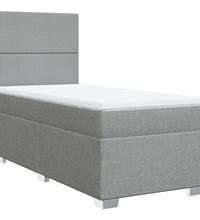 Boxspringbett mit Matratze Hellgrau 90x200 cm Stoff