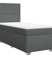 Boxspringbett mit Matratze Dunkelgrau 90x200 cm Stoff