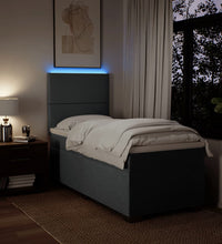 Boxspringbett mit Matratze Dunkelgrau 90x200 cm Stoff