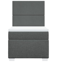 Boxspringbett mit Matratze Dunkelgrau 90x200 cm Stoff