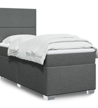 Boxspringbett mit Matratze Dunkelgrau 90x200 cm Stoff
