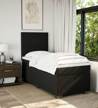 Boxspringbett mit Matratze Schwarz 90x200 cm Stoff