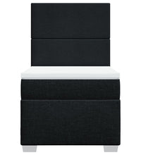 Boxspringbett mit Matratze Schwarz 90x200 cm Stoff