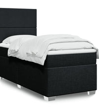 Boxspringbett mit Matratze Schwarz 90x200 cm Stoff