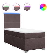 Boxspringbett mit Matratze Dunkelbraun 90x200 cm Stoff