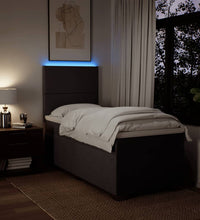 Boxspringbett mit Matratze Dunkelbraun 90x200 cm Stoff