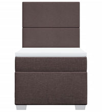 Boxspringbett mit Matratze Dunkelbraun 90x200 cm Stoff