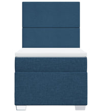 Boxspringbett mit Matratze Blau 90x200 cm Stoff