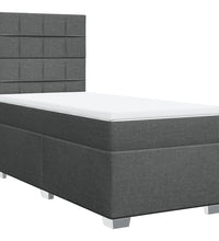 Boxspringbett mit Matratze Dunkelgrau 90x200 cm Stoff