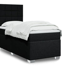 Boxspringbett mit Matratze Schwarz 90x200 cm Stoff