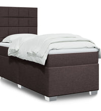 Boxspringbett mit Matratze Dunkelbraun 90x200 cm Stoff